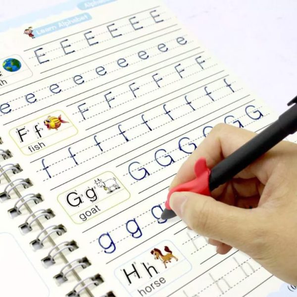 Sank Magic Book Reusable Handwriting Book Set for Kids (4 Books + Pen with 10 Refills)